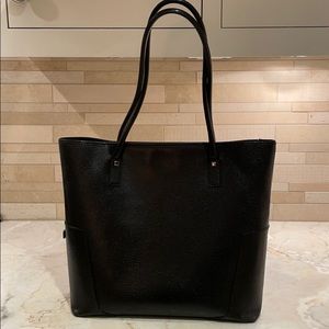 Black Ferragamo boar skin tote
